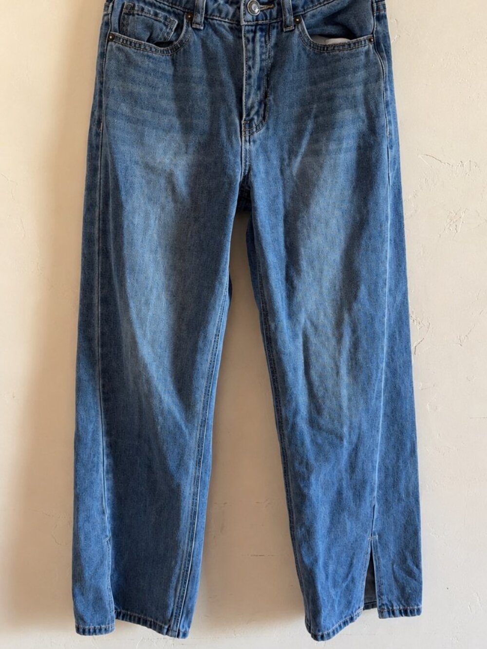 Katie J NYC TWEEN PAIGE SPLIT FRONT DENIM JEAN- mid wash